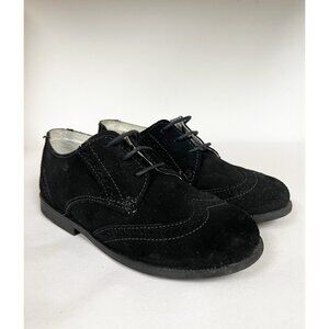 Hoo black Boy’s suede toddler Kids Lace Up Dress Shoes boots Sz 29 US Sz 11.5